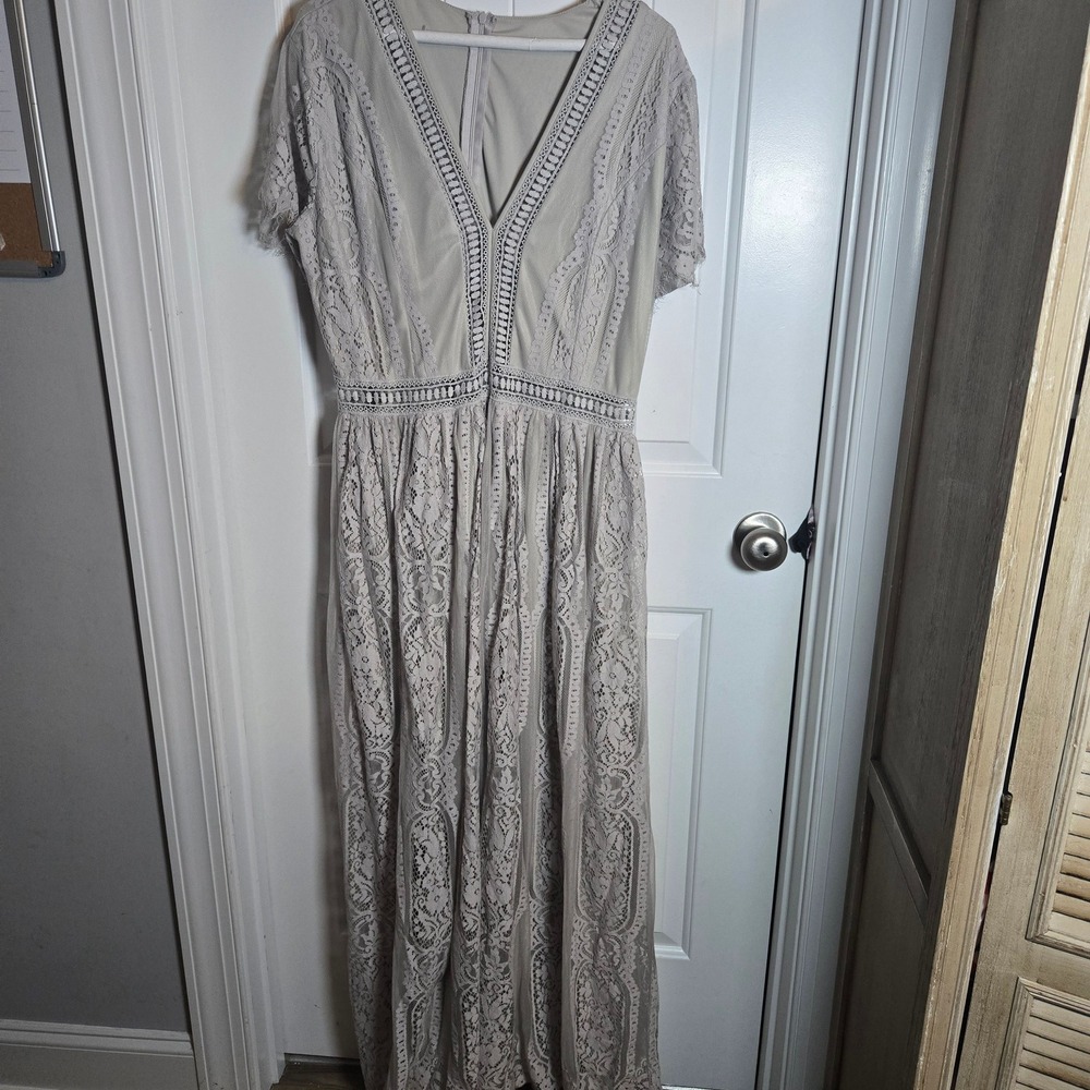 XL lace maxi gray lavender